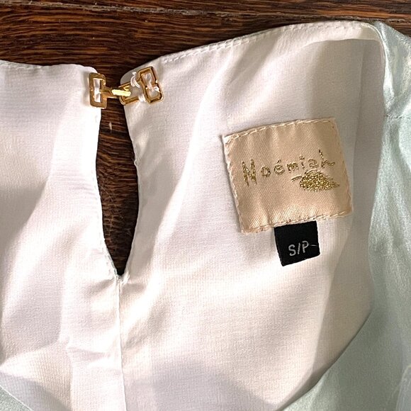 100% silk retro fabric flowy dress by Canadian Designer Noémiah-Small - Picture 2 of 11